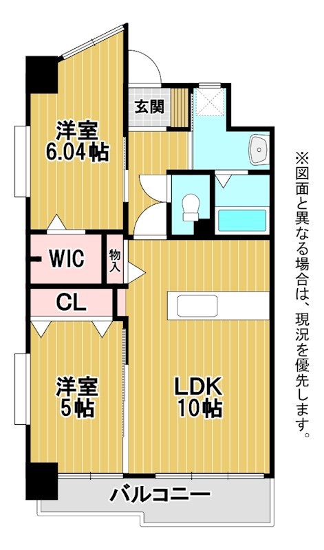 北九州市小倉北区金田のマンションの間取り