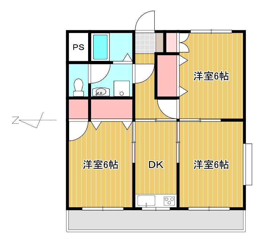 アライハイツの間取り