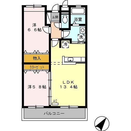 静岡市葵区瀬名川のマンションの間取り