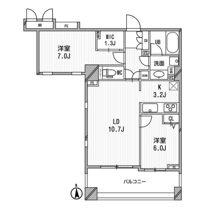 【千代田区神田小川町のマンションの間取り】