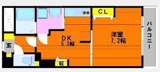 岡山市北区大供表町のマンションの間取り