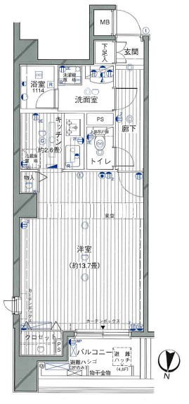 大田区大森北のマンションの間取り