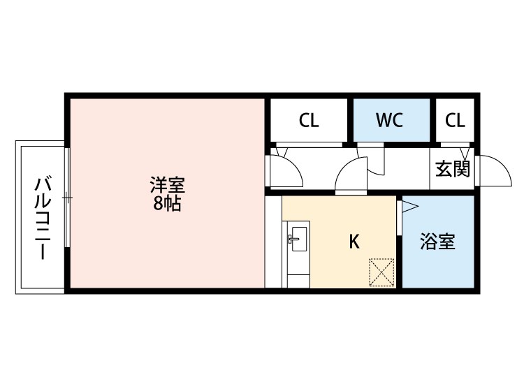 北九州市小倉南区南方のアパートの間取り