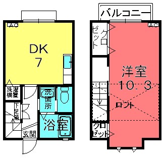 栗東市川辺のアパートの間取り