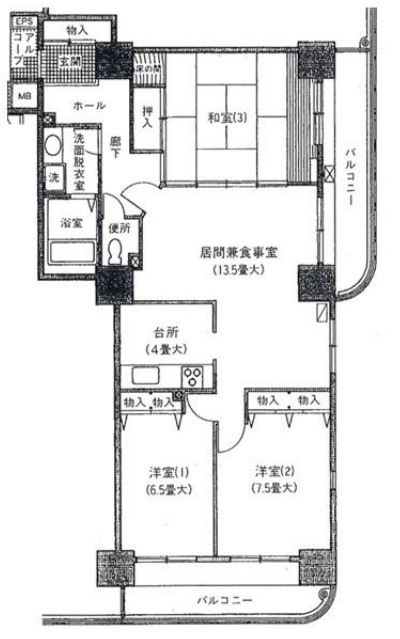 【東大和市桜が丘のマンションの間取り】