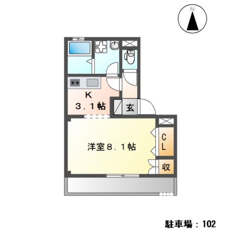 西尾市駒場町のアパートの間取り