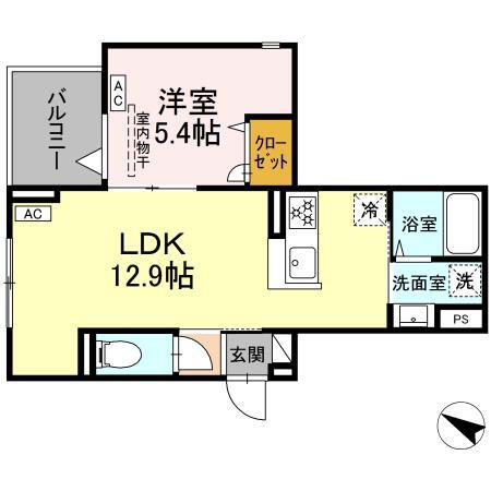 （仮）Ｄ－ＲＯＯＭ新堀の間取り