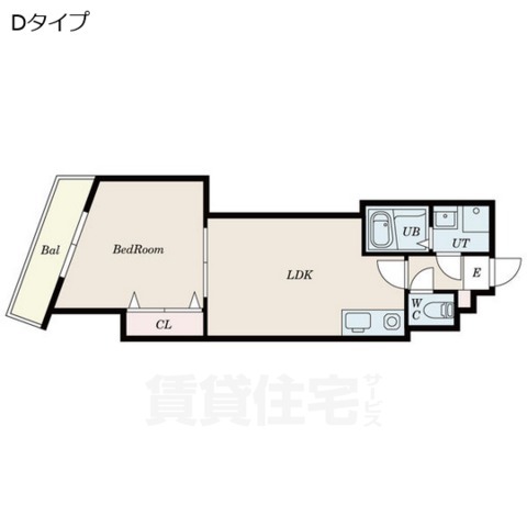 京都市右京区太秦森ケ前町のアパートの間取り