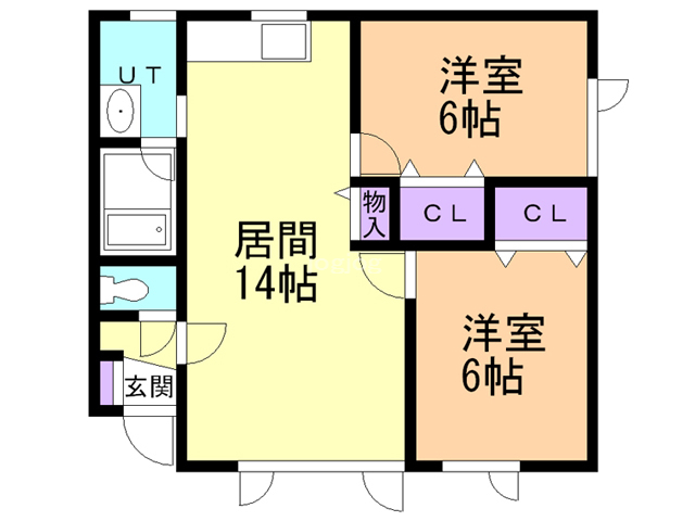 ハピネス三輪３号棟の間取り