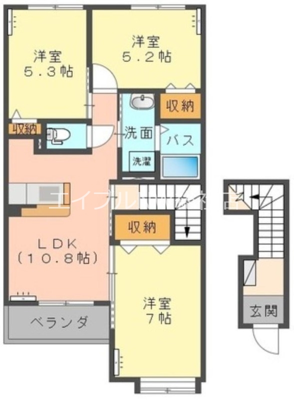 浅口郡里庄町大字里見のアパートの間取り