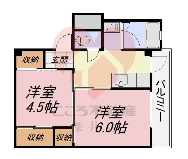 大阪府枚方市招提南町２（マンション）の賃貸物件の間取り