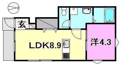 松山市北条のアパートの間取り