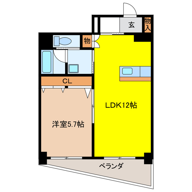 岐阜市加納北広江町のマンションの間取り