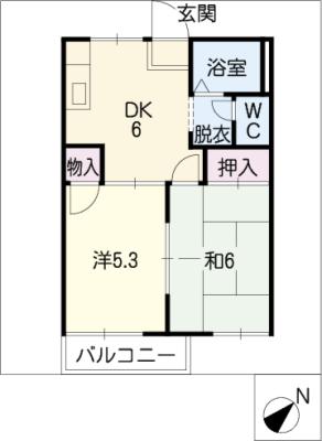 サンピヤ上地Ａ・Ｂ棟の間取り