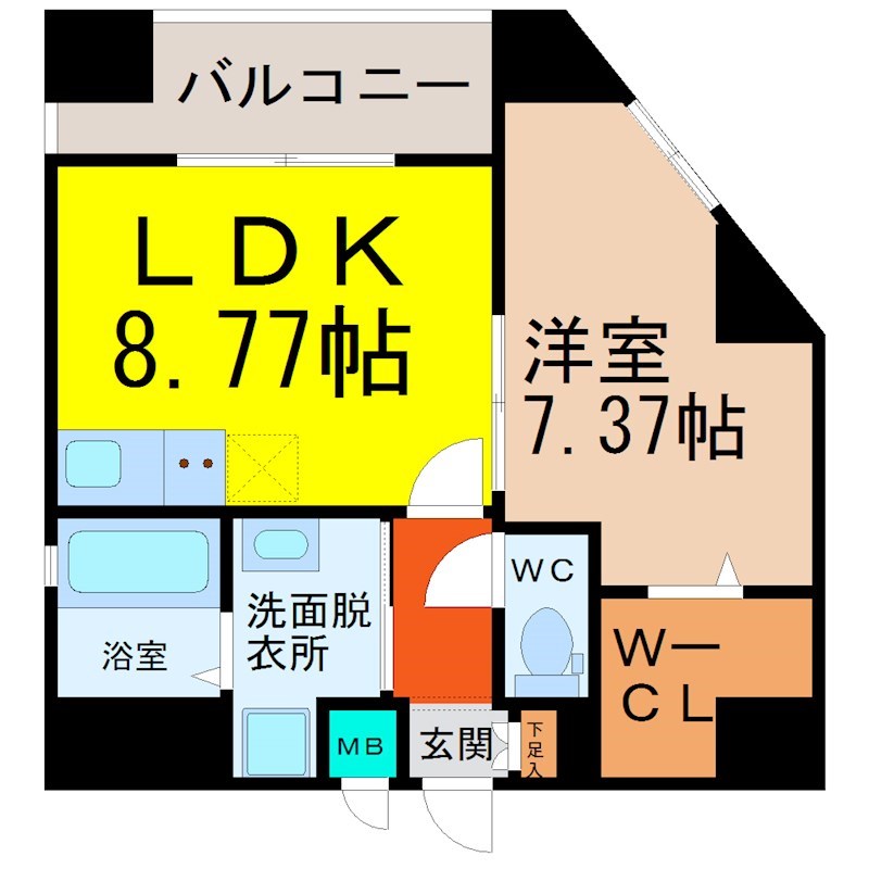 名古屋市東区芳野のマンションの間取り