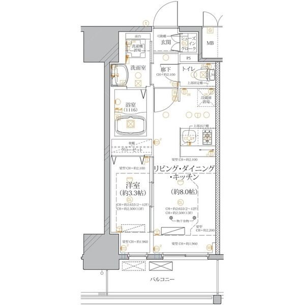 【名古屋市西区浅間のマンションの間取り】