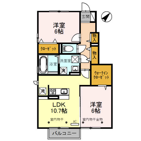 ジュネス東岩瀬　Aの間取り