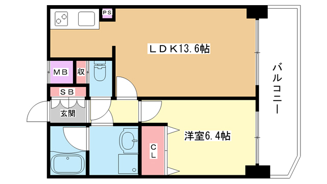 豊中市中桜塚のマンションの間取り