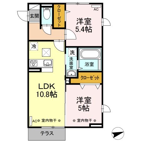 山形市上町のアパートの間取り