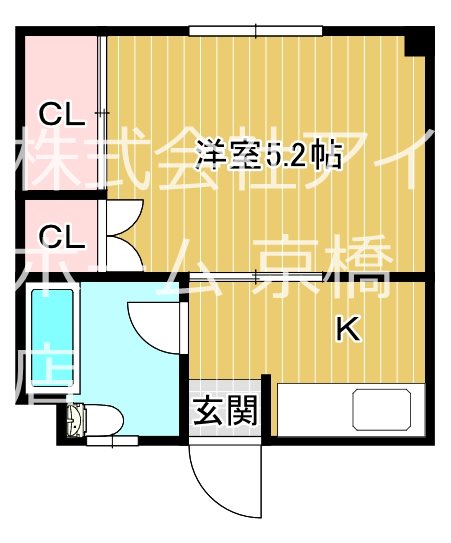 大阪市都島区東野田町のマンションの間取り