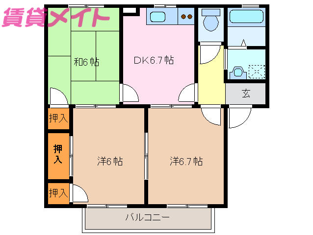 ラフィーネ稲生Ｂの間取り