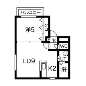 札幌市豊平区旭町のマンションの間取り