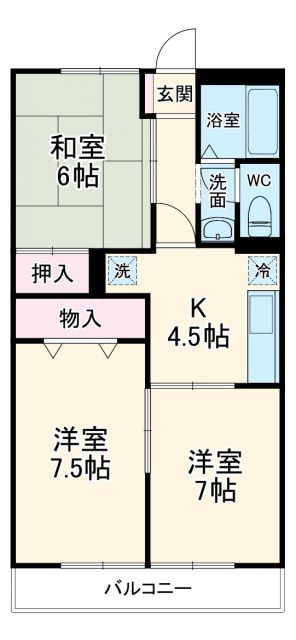 船橋市薬円台のマンションの間取り