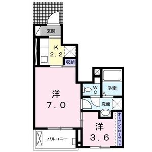 仙台市泉区泉中央のアパートの間取り