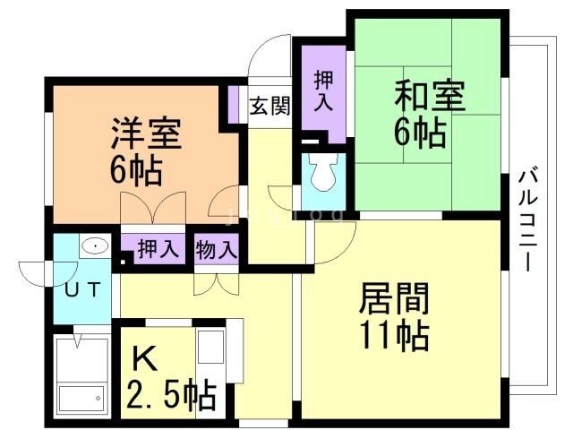 札幌市北区百合が原のマンションの間取り