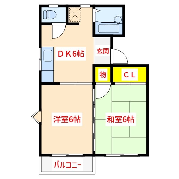 霧島市隼人町住吉のアパートの間取り
