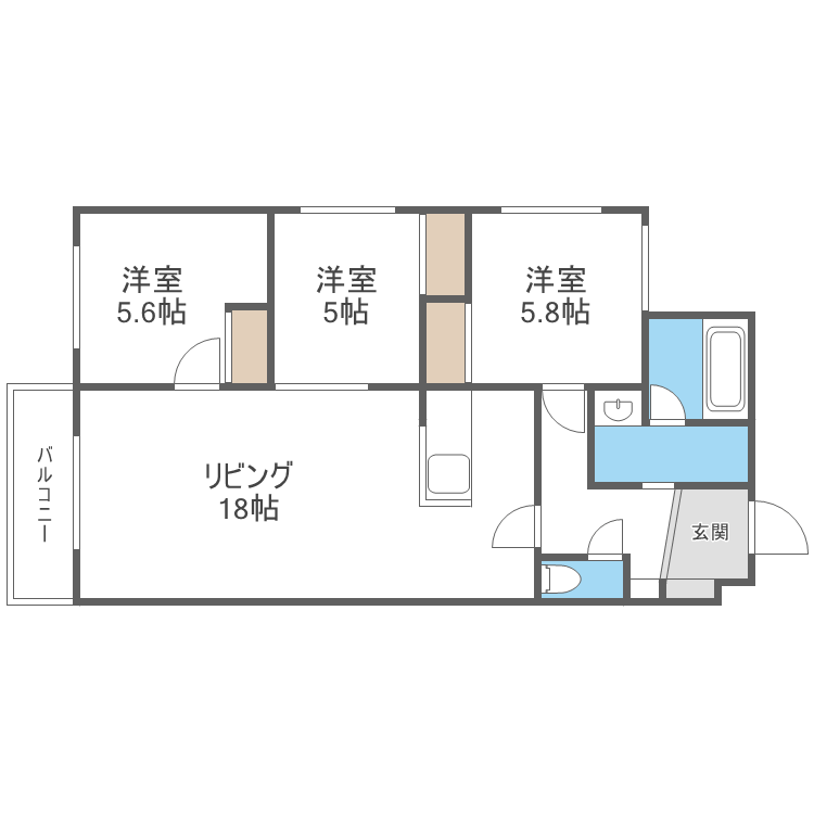 Crest Palace yamahanaの間取り写真
