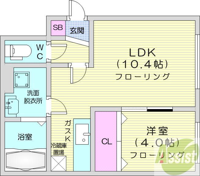 地下鉄東西線 琴似駅 徒歩6分 4階建 築12年の間取り写真