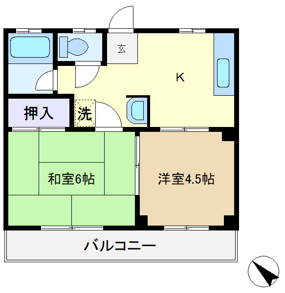 千葉市花見川区畑町のアパートの間取り