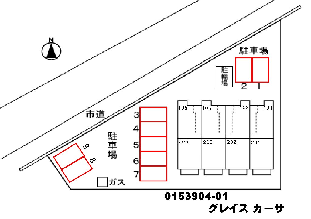 【グレイス　カーサの駐車場】