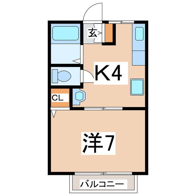 郡山市開成のアパートの間取り