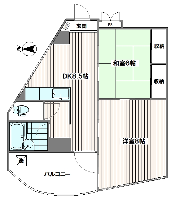 東都旭町コーポ10の間取り