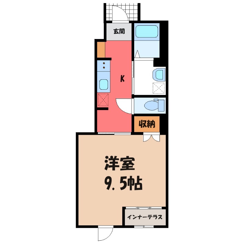 小山市大字立木のアパートの間取り