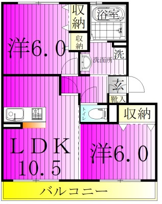 プリモ西白井Ｄ棟の間取り