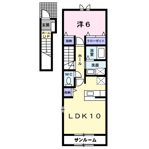 鯖江市下河端町のアパートの間取り