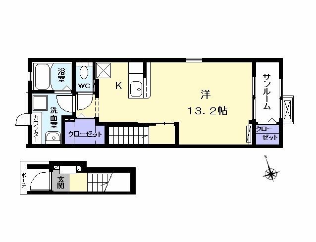 愛知県名古屋市西区名西１（アパート）の賃貸物件の間取り