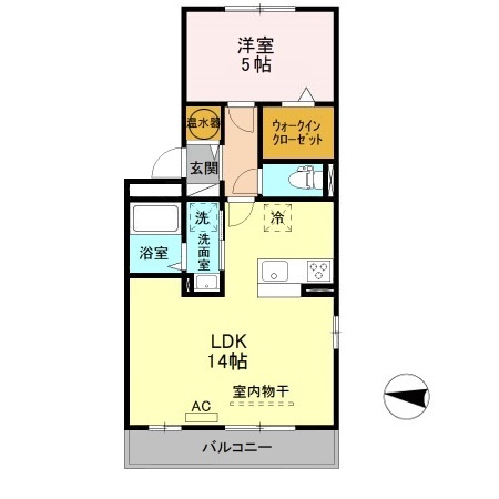 新潟市東区空港西のアパートの間取り