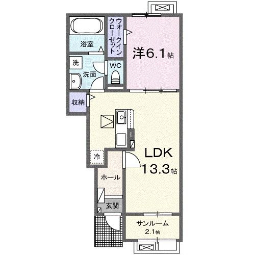 秋田市手形のアパートの間取り