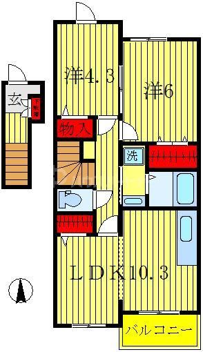 松戸市中和倉のアパートの間取り