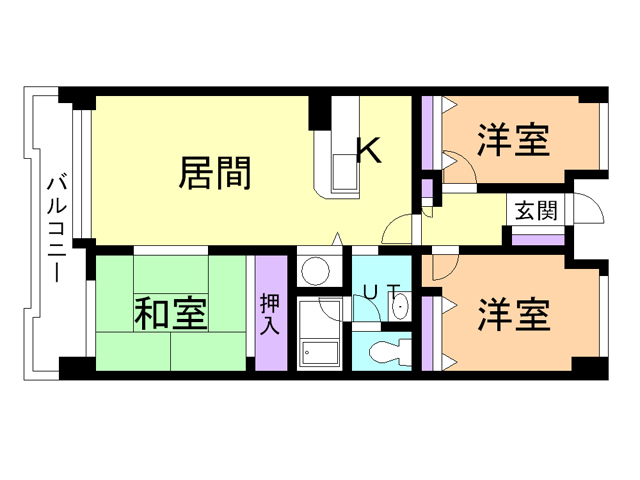 苫小牧市緑町のマンションの間取り