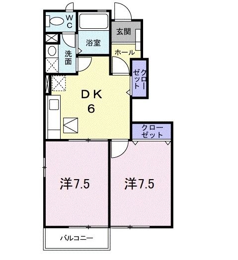 犬山市上坂町のアパートの間取り