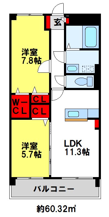 プレジデント正弥朱雀（マサミスザク）の間取り