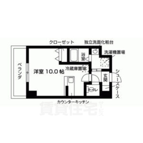 京都市右京区西京極北庄境町のマンションの間取り