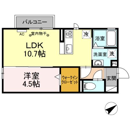 焼津市東小川のアパートの間取り