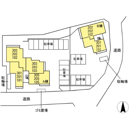 【横浜市青葉区荏田西のアパートの駐車場】