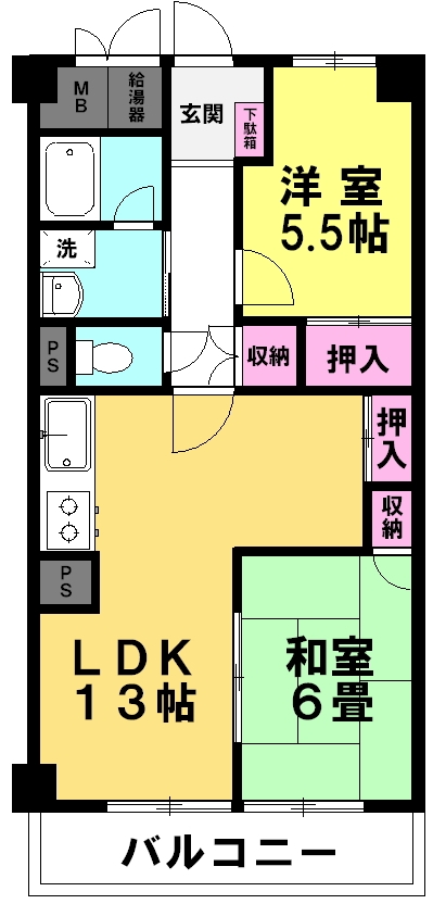 日商岩井福陵マンションの間取り